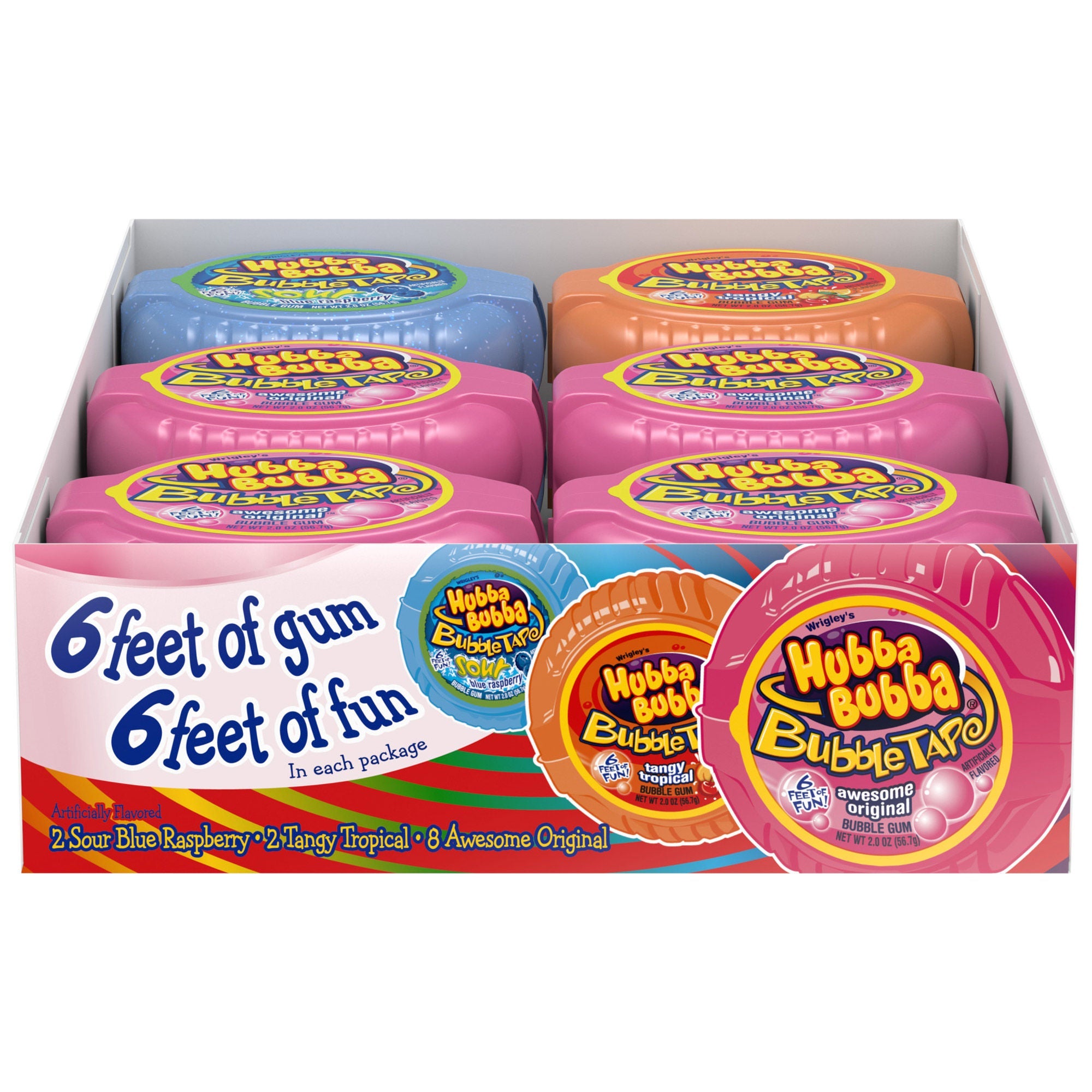 Hubba Bubba Bubble Gum Tape, Variety Pack, 2 oz, 12-count