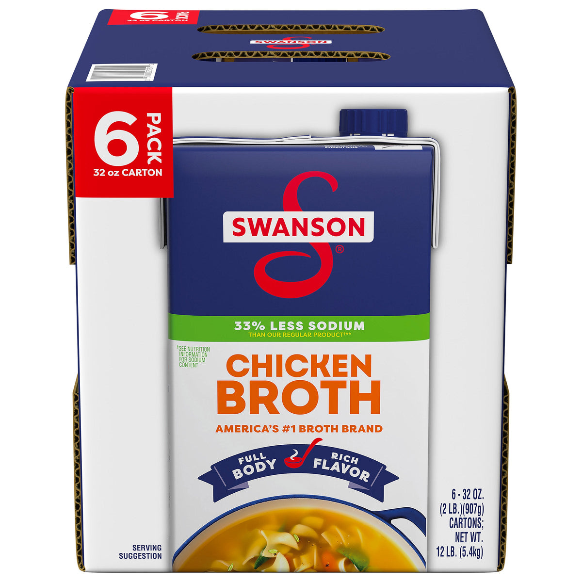 Swanson Chicken Broth, 32 oz, 6-count
