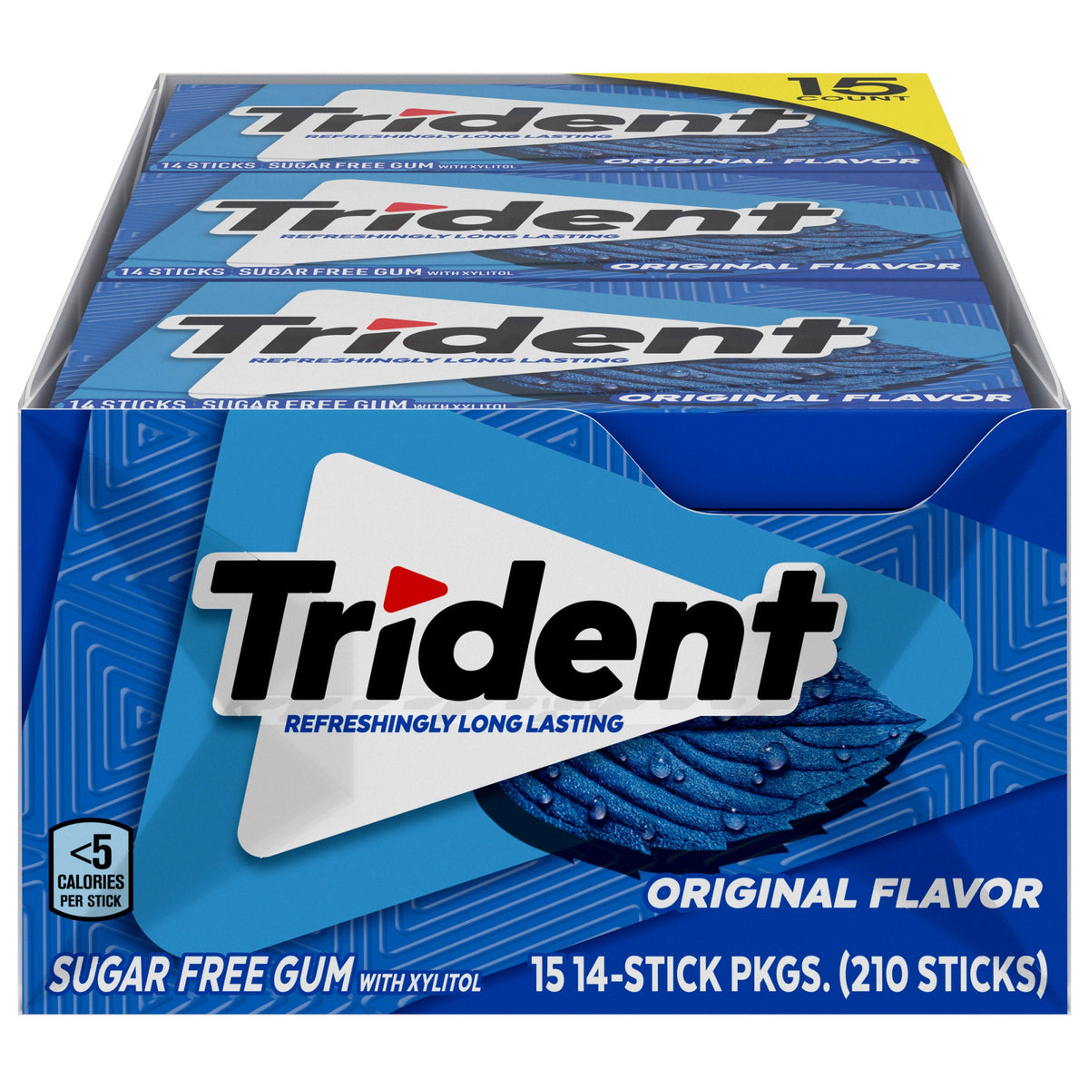 Trident Sugar Free Gum, Original, 14-count, 15-pack