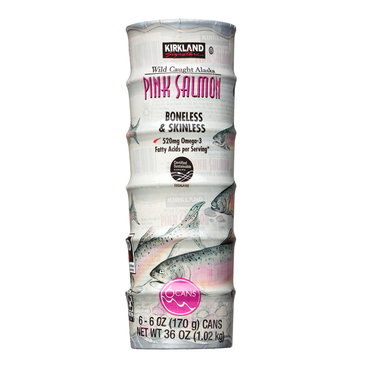 Kirkland Signature, Wild Alaskan Pink Salmon, 6 oz, 6-Count