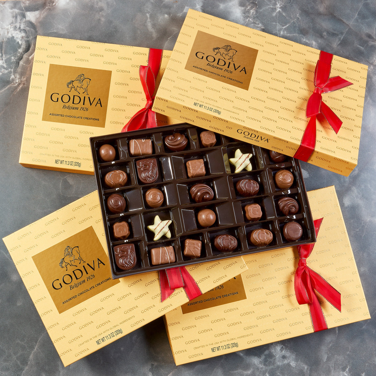 Godiva Goldmark Assorted Chocolate Gift Box, 4 Pack, 108 Total Pieces
