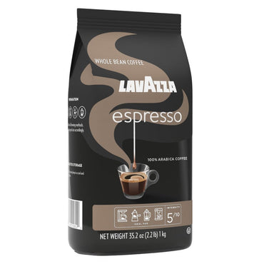 Lavazza Caffé Espresso 100% Premium Arabica Coffee, Whole Bean, 2.2 lbs