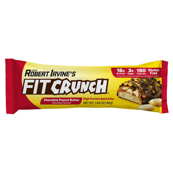 FITCRUNCH Protein Bars, 16g Protein, Chocolate Peanut Butter, 1.62 oz, 18 ct