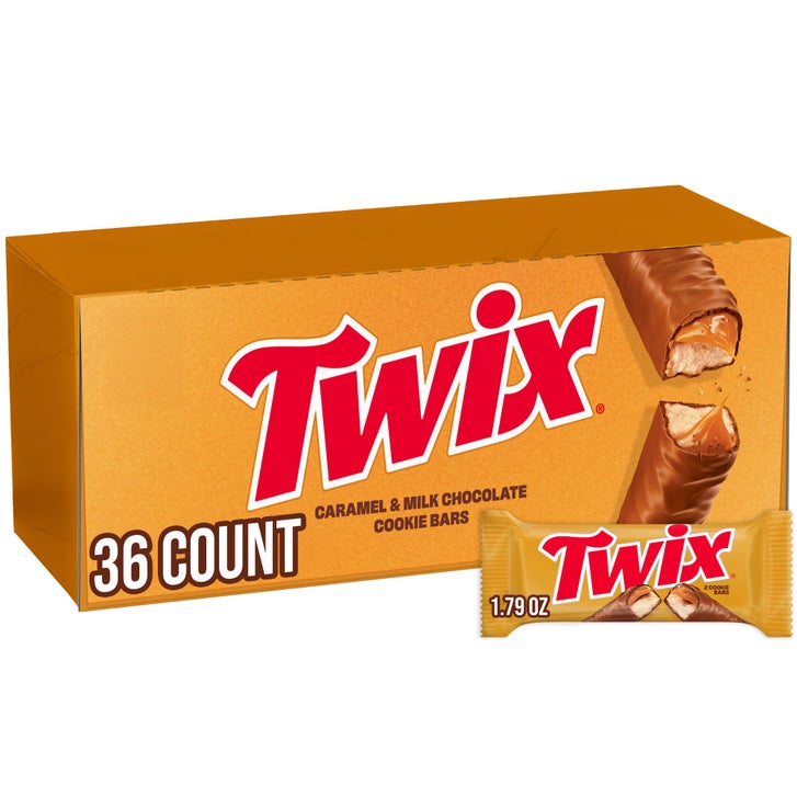 Twix Caramel Cookie Chocolate Candy Bar, Full Size, 1.79 oz, 36-count