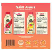 Saint James Organic Brewed Tea, Variety Pack, 16 fl oz, 15-count