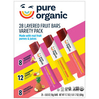 Pure Organic Layered Fruit Bars, Variety Pack,  0.63 oz, 28-count