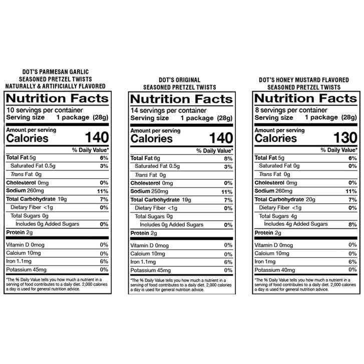 Dot's Homestyle Seasoned Pretzel Twists, Variety Pack, 1 oz, 32-count