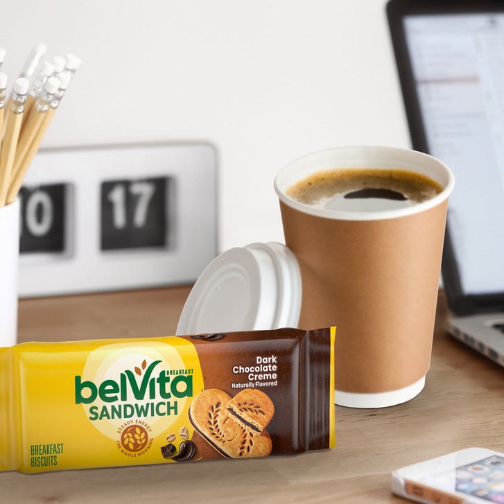 belVita Breakfast Sandwich Biscuits, Dark Chocolate Creme, 1.76 oz, 25-count