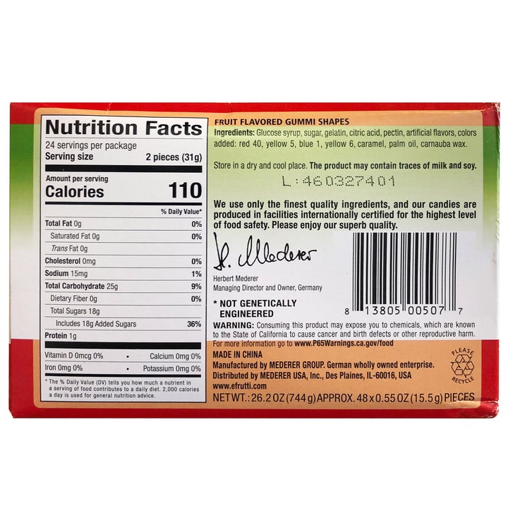 E.Frutti Gummi Pizza, 48-Count