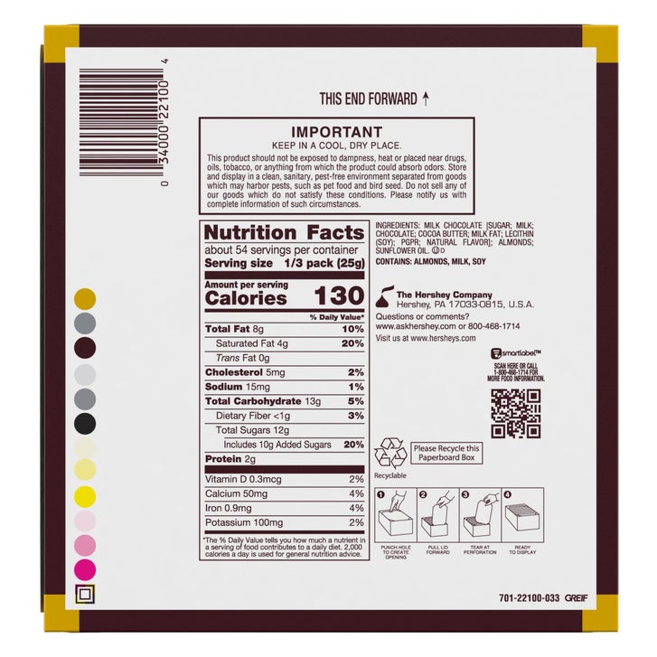 Hershey's Milk Chocolate with Almonds, King Size, 18-count