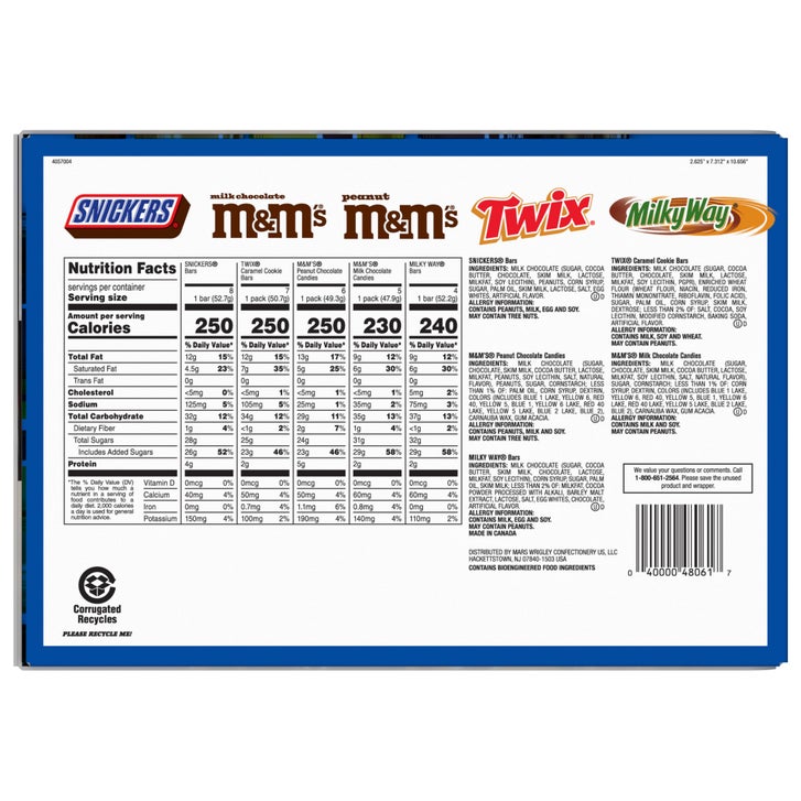 M&M's, Snickers and More Chocolate Candy Bars, Variety Pack, 30-count
