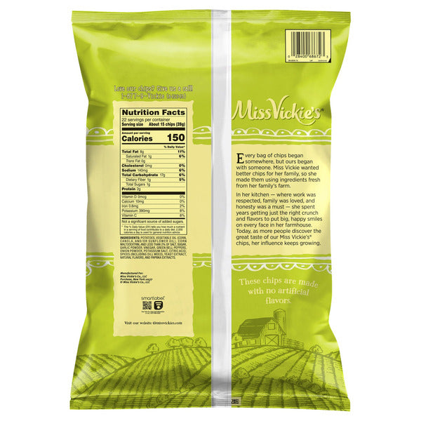 Miss Vickie's Kettle Cooked Potato Chips, Spicy Dill Pickle, 22 oz