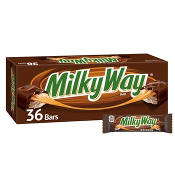 Milky Way Full Size Chocolate Candy, Caramel, 1.84 oz, 36-count