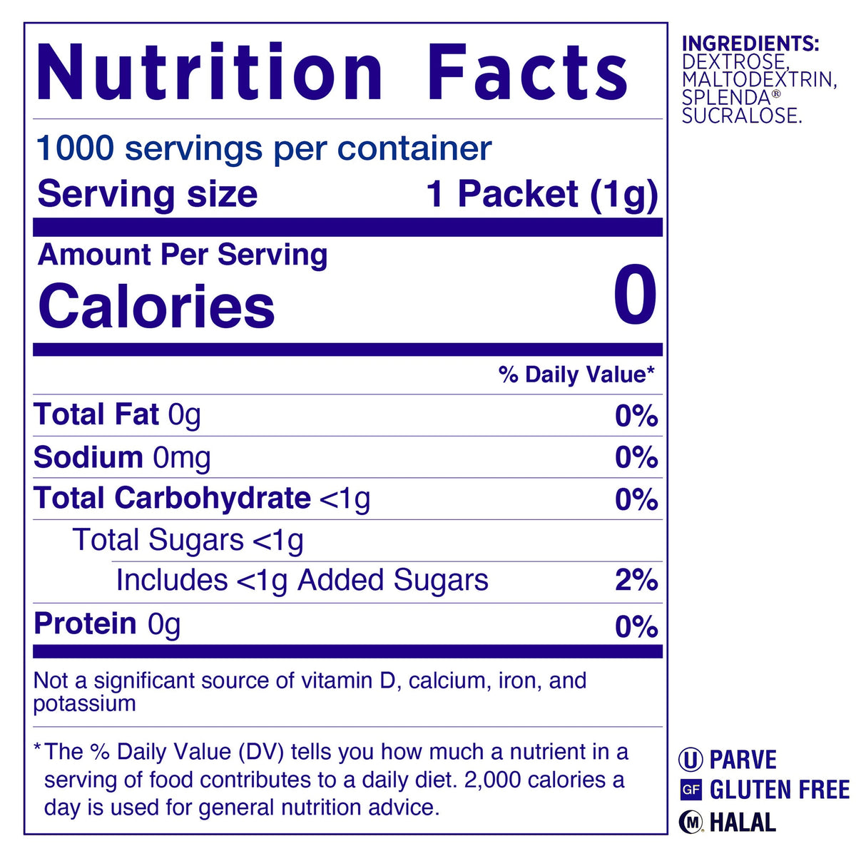 Splenda Zero Calorie Sweetener Packets, 1,000 Count – view 2
