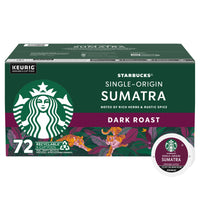 Starbucks Single-Origin Sumatra Dark Roast K-Cup Pods, 72 Count